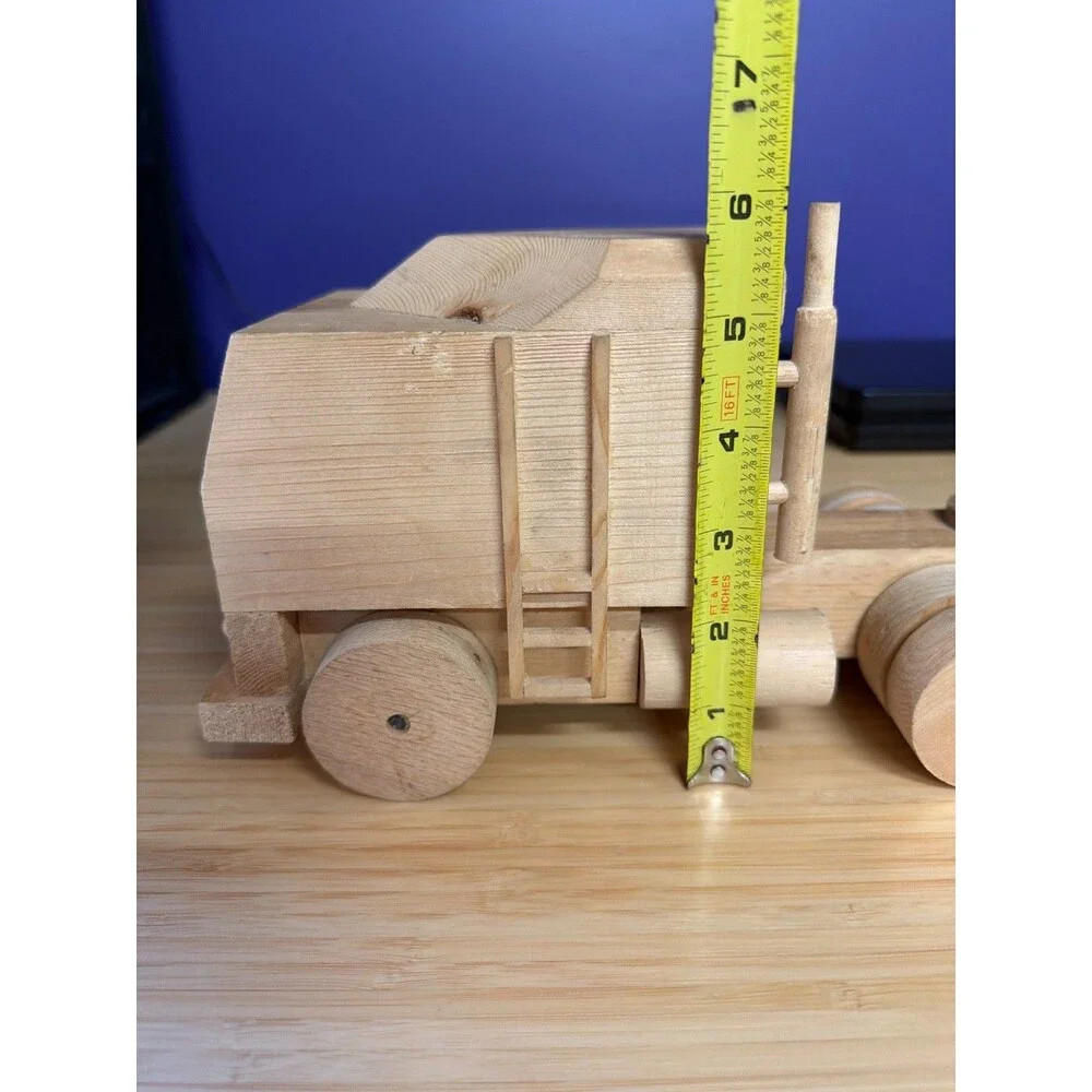 Handmade Wooden Toy Truck Vintage Rustic Folk Art Wood‎ Vehicle Decor
